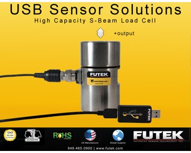 Futek - high capacity load cell offered with USB output option