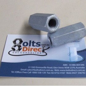 Hex Coupler | M10 x 40mm | Galvanised | Long Connector Nuts