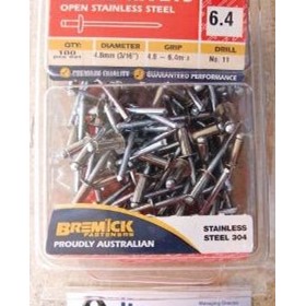 Truss Head Rivet | 6-4 | 304 Stainless Steel | Pack 100