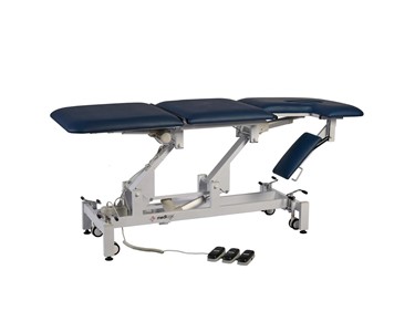 LOGIFORM - Deluxe Electric Ultrasound/Cardiology Couch with Dropaway Side - Navy Blue