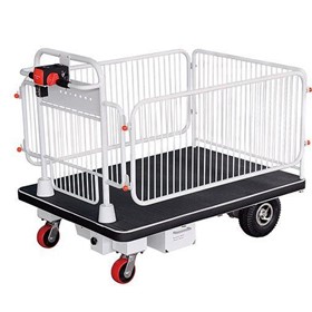 Cagemate Electric Platform Cart With Fence – Large | CAGEMATE1290-SP