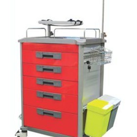 Emergency Cart with Accessories | 5 Drawers 
