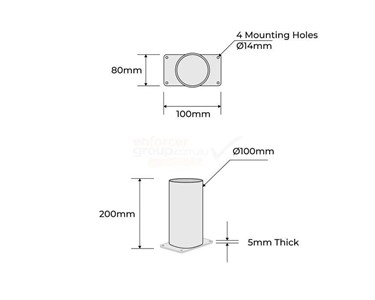 Bollard Base Only 90mm Surface Mounted Removable | B90-SM-REM-BASE