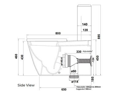 Gentec - Care Coupled Toilet Suite | SANH800CC