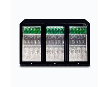 Bromic - Bromic BB0330GD-NR Black 3 Glass Door Back Bar Display 