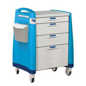 Medication Cart - Medium - Key Lock - Blue