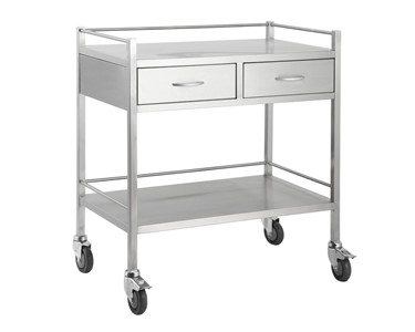 Select Patient Care - Instrument Trolley | Stainless Two Drawer Side By Side Trolley
