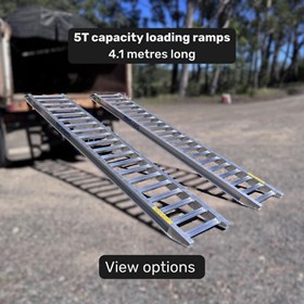 5 Tonne Loading Ramps 4.1m Aluminium Excavator & Machinery Ramps