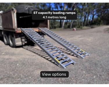 Whipps Ramps - 5 Tonne Loading Ramps 4.1m Aluminium Excavator & Machinery Ramps