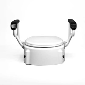 Adjustable Raised Booster Toilet Seat with Handles Armrests - 3 Height