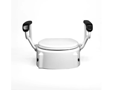 Adjustable Raised Booster Toilet Seat with Handles Armrests - 3 Height