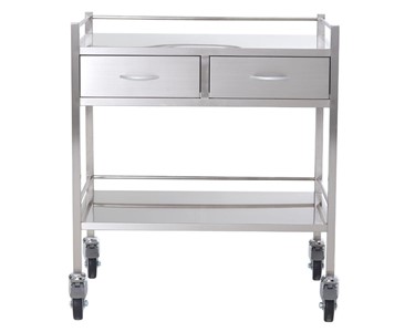 Torstar - Stainless Steel Double Trolley Two Drawer (Side By Side)