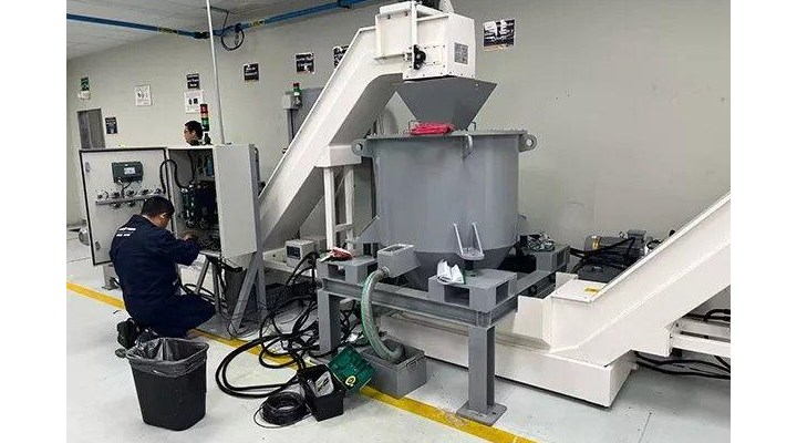 metal chip centrifuge customer site