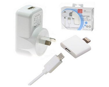 USB Mains Charger With Apple Approved Lightning