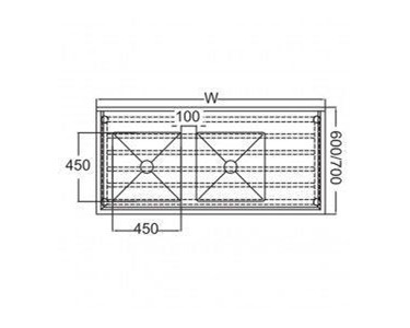 Mixrite - Double Left Stainless Sink 2400 W x 600 D with 150mm Splashback