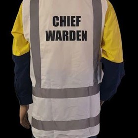 Zip Up Warden Vest - White Chief Warden