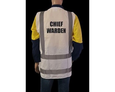 Proactive Group Australia - Zip Up Warden Vest - White Chief Warden