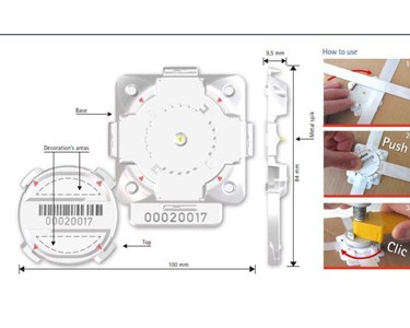 Security Labels 0,8 mm maxi thickness | Unisto Straplock Seal F-7115