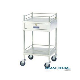 Stainless Steel Trolley Two Drawers 490 x 490 x 900mm