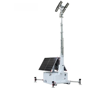 Solar Lighting Tower Skid Mounted 2 Rotating Panels 4 x 150Watt Lithium Batteries