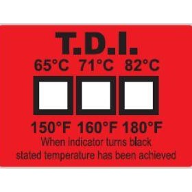 THERMAL DISINFECTION INDICATOR (T.D.I.) DISHWASHER LABELS