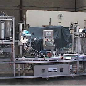 Labelling Machine | Aztro Coffee Cup Lid Labeller with conveyor