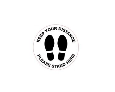 Keep Your Distance Floor Marking Sign - 300mm - Self Adhesive