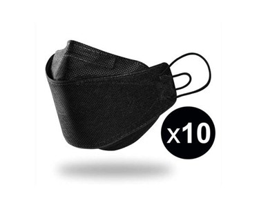 KF94 Black 4-Layer Face Masks With Earloops 10pk