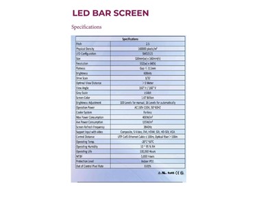 LED Bar Screen P2.5 pixer Resolution