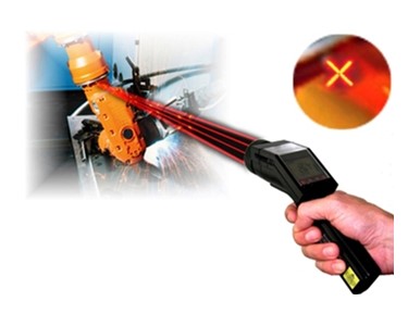 Infrared thermometer with crosshair laser sighting