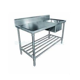 Single Right Stainless Sink 1500 W x 600 D with 150mm Splashback