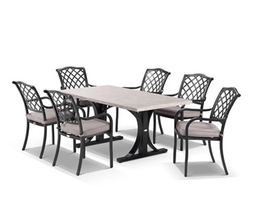 Royalle - Outdoor Dining Setting | Luna Table With Florentine Chairs -7pc 