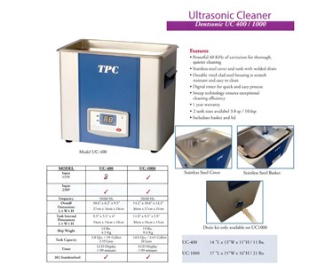 Dental Ultrasonic Cleaner Collection | UC-400