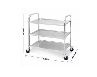 SOGA - 3 Tier Stainless Steel Trolley Cart Small 750 W X 400 D X 835 H