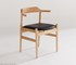benssur - Dining Chair - RC66 Natural Finish & Black Leather Seat