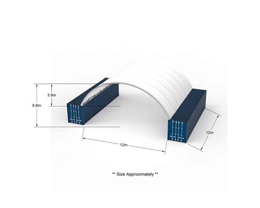 Container Dome Shelter Single Truss 12m x 12m With End Wall