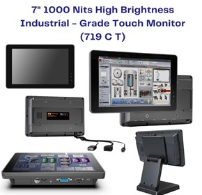 7" 1000 Nits High Brightness Industrial-Grade Touch Monitor - 719 CT