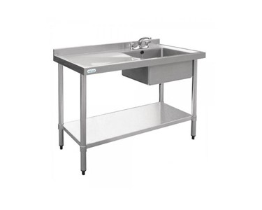 Vogue - Stainless Sink Bench with Single Right Bowl & Splashback 1000 W x 600