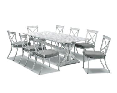 Royalle - Outdoor Dining Setting | Vogue Table With Valencia Chairs - 9pc 