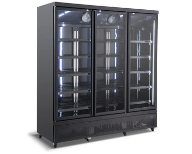 Commercial Upright 3 Door Black Refrigerator - Model IC COLD FC-BT188A