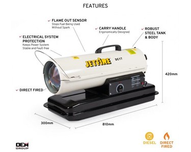 Jetfire - DC17 Fan Heater 17kW | Diesel