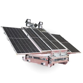 Solar Lighting Tower Skid Mounted 4 Sliding Panels 4 x 150Watt Hydraulic Lithium Batteries LT4150S2