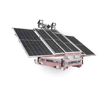 Solar Lighting Tower Skid Mounted 4 Sliding Panels 4 x 150Watt Hydraulic Lithium Batteries LT4150S2