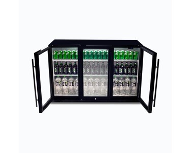 Bromic - Bromic BB0330GD-NR Black 3 Glass Door Back Bar Display 