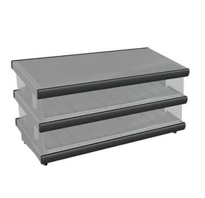 Hot Food Slides Angled Shelves - 1500mm - 2 Tier | CH.HFSAG.2.1500 