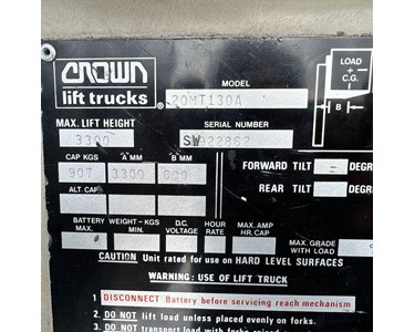 Crown 1T Walkie Stacker with 3300mm lift - Crown 20MT130A