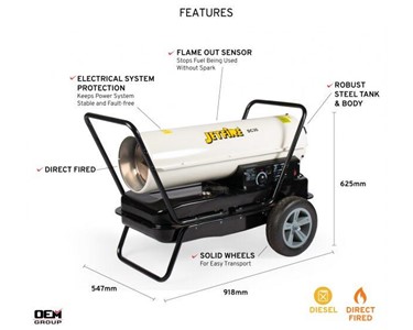 Jetfire - DC30 Fan Heater 30kW | Diesel