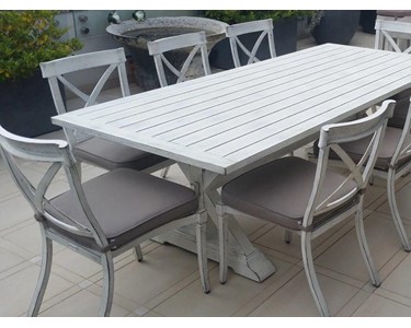Royalle - Outdoor Dining Setting | Vogue Table With Valencia Chairs - 9pc 