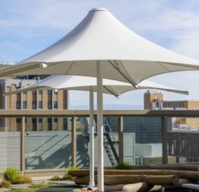 High Wind Rating Umbrella Structures For Rooftop Play Area