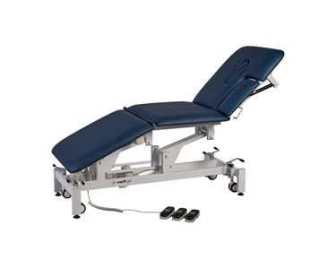 LOGIFORM - Deluxe Electric Ultrasound/Cardiology Couch with Dropaway Side - Navy Blue